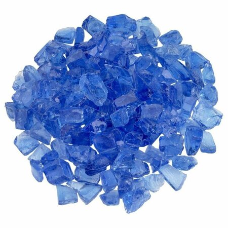 MARQUEE PROTECTION 10 lbs Light Blue Recycled Fire Pit Glass - Medium MA2826756